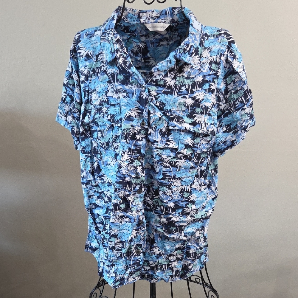 Christopher & Banks Blue and White Floral Shirt